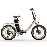 ONESPORT OT16-2 Electric Bike - 250W Motor 48V17Ah Battery 20-Inch Tires 60KM Range Disc Brakes Off-White